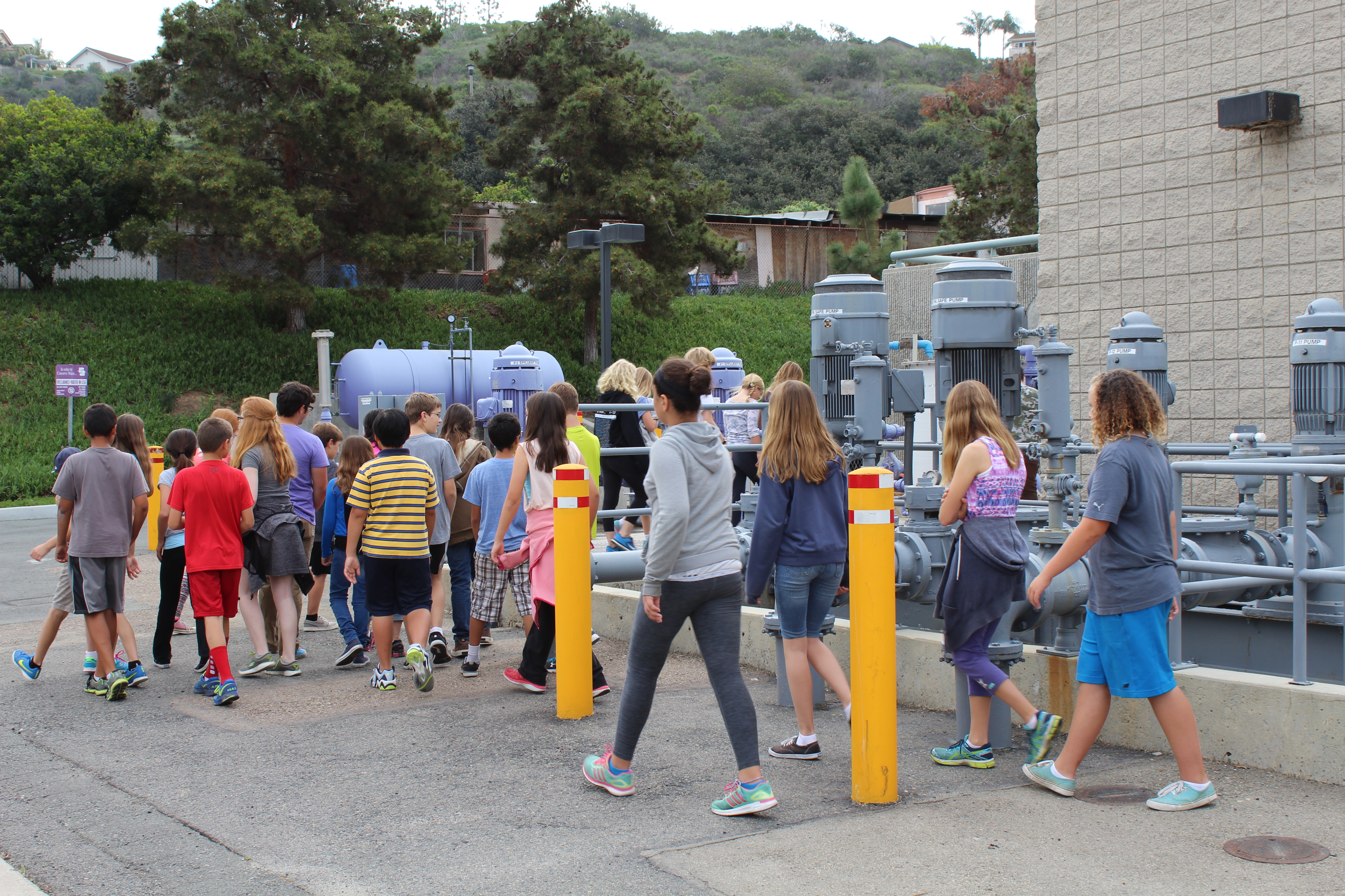 Student tour of the Gafner Water Recycling Plant.