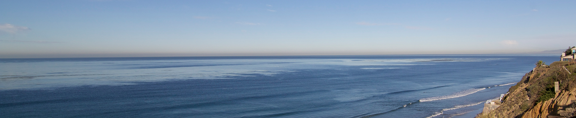 View of the ocean from a hillside