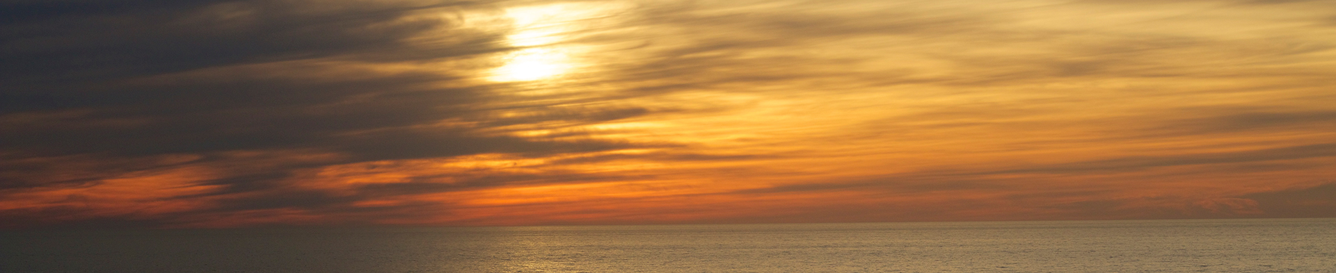 Sunsetting over the Pacific ocean